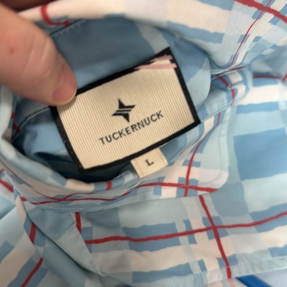 TUCKERNUCK Westport Trellis Sleeveless Hayes Shirt Dress Blue Plaid Size Large - Picture 10 of 15
